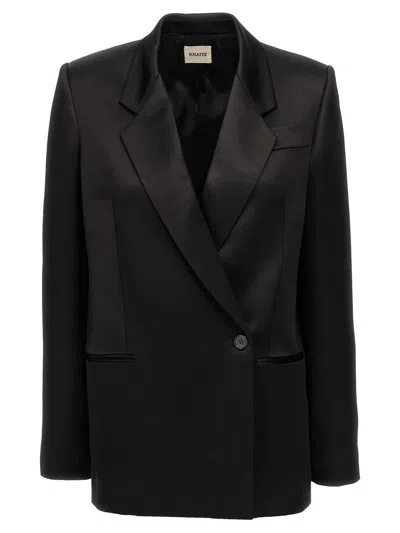 Khaite Willow Satin Jacket In Black