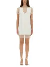 Khaite Winona Paneled Crepe Mini Dress