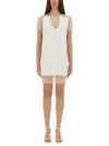 Khaite Winona Paneled Crepe Mini Dress