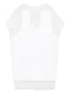 Khaite Winona Paneled Crepe And Chiffon Mini Dress In White