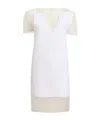 Khaite Winona Paneled Crepe Mini Dress In White