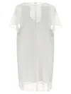 Khaite White Panel Midi Dress With Sheer Inserts In White