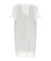Khaite Winona Paneled Crepe And Chiffon Mini Dress In White