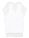 Khaite White Panel Midi Dress With Sheer Inserts In 168 - Chalk