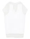 Khaite White Panel Midi Dress With Sheer Inserts In White