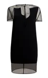 Khaite Winona Paneled Crepe Mini Dress In Black