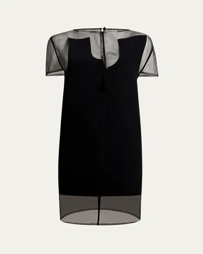 Khaite Winona Paneled Mini Dress In Black