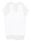 Khaite White Panel Midi Dress With Sheer Inserts In White