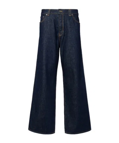 Khaite Winslow Denim Wide Jeans In Blue