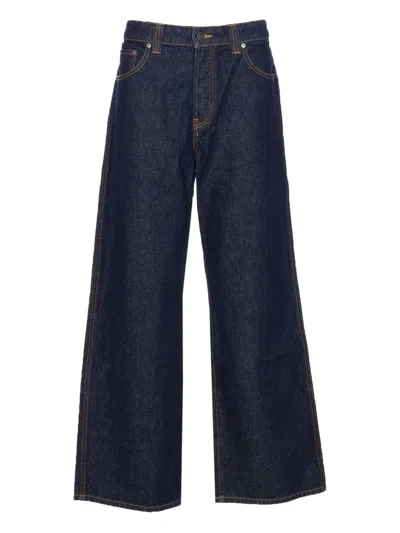 Khaite Bonnie High-waisted Wide-leg Jeans In Blue
