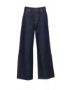 Khaite Bonnie High-waisted Wide-leg Jeans In Blue