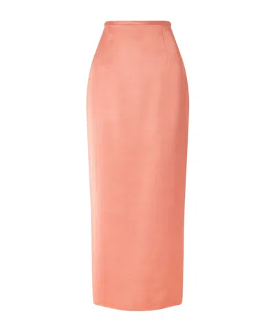 Khaite Winton Midi Skirt In Orange