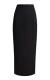 Khaite Winton Satin Midi Skirt In Black