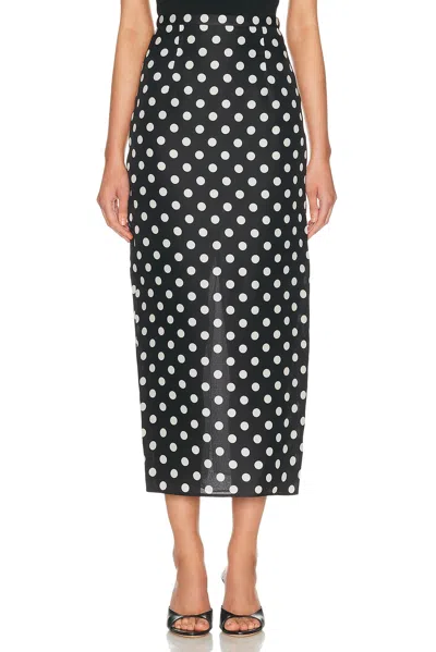 Khaite Winton Polka-dot High-rise Silk Maxi Skirt In Black