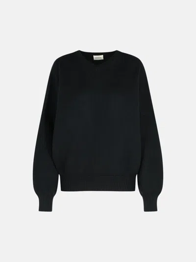 Khaite 'wolfe' Black Cashmere Sweater