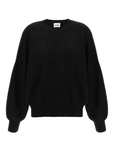 KHAITE SUÉTER CUELLO REDONDO - NEGRO
