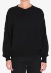 Khaite Wolfe V-neck Cashmere Sweater In Black