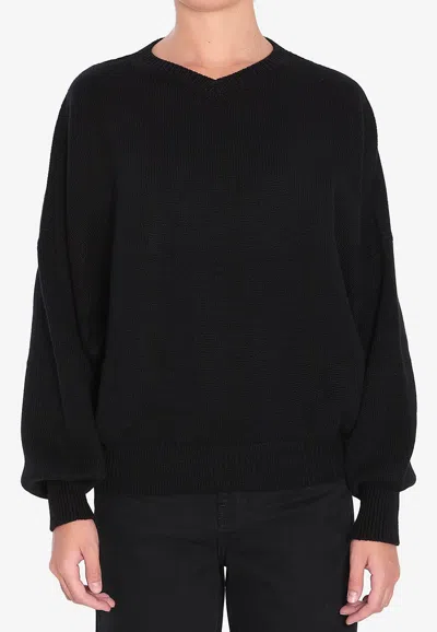 KHAITE WOLFE V-NECK CASHMERE SWEATER