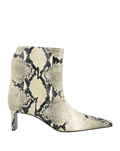 Khaite Woman Ankle Boots Beige Size 6 Calfskin In Multi