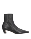 Khaite Nevada Stretch Leather Ankle Booties In Black