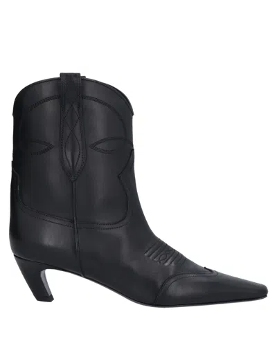 Khaite Woman Ankle Boots Black Size 7 Soft Leather