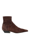 Khaite Woman Ankle Boots Dark Brown Size 10 Leather