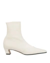 Khaite Leather Nevada Booties With Inner Zip 5cm In White