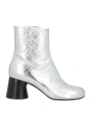 Khaite Woman Ankle Boots Silver Size 7 Leather In Silver