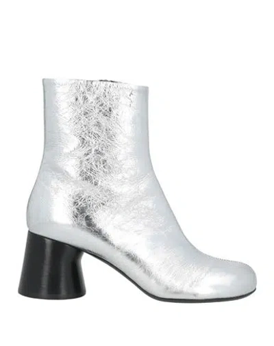 Khaite Woman Ankle Boots Silver Size 7 Leather