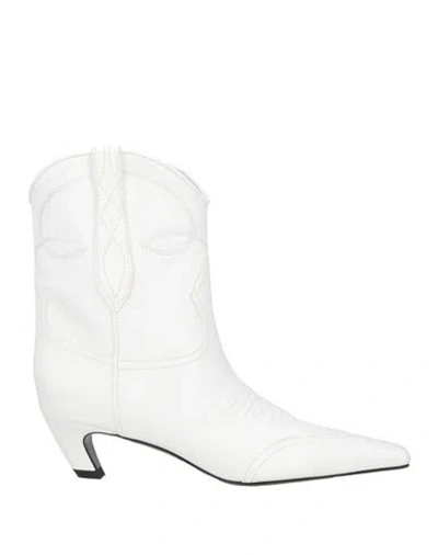 Khaite Woman Ankle Boots White Size 8 Leather
