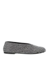 Khaite Marcy Crystal-embellished Satin Ballet Flats In Black
