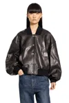 Khaite Spence Leather Bomber Jacket In Black