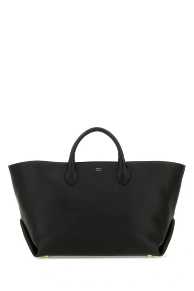 Khaite Woman Black Leather Amelia Shopping Bag