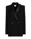Khaite Woman Blazer Black Size 8 Viscose, Virgin Wool, Elastane, Cotton In Black