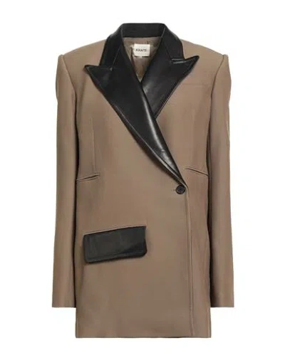Khaite Woman Blazer Light Brown Size 6 Viscose, Polyamide, Lambskin