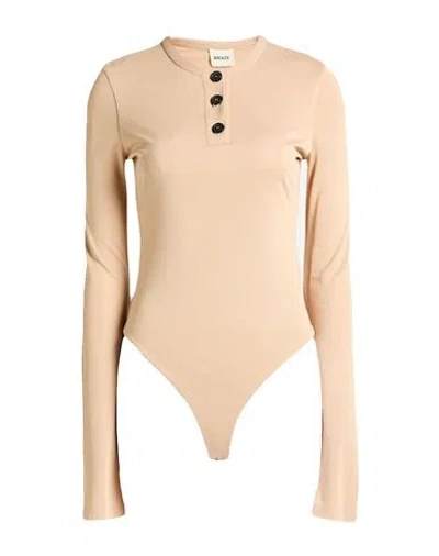 Khaite Woman Bodysuit Beige Size M Viscose In Pink