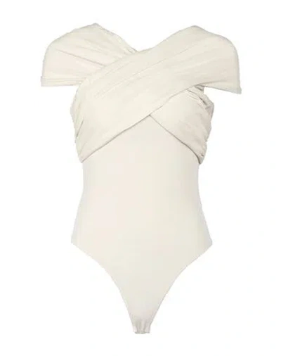 Khaite Woman Bodysuit Cream Size S Viscose, Polyamide, Elastane In White