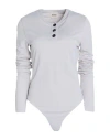Khaite Janelle Cotton-blend Jersey Bodysuit In Grey