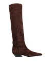 Khaite Marfa Classic Flat Knee High Boot In Brown