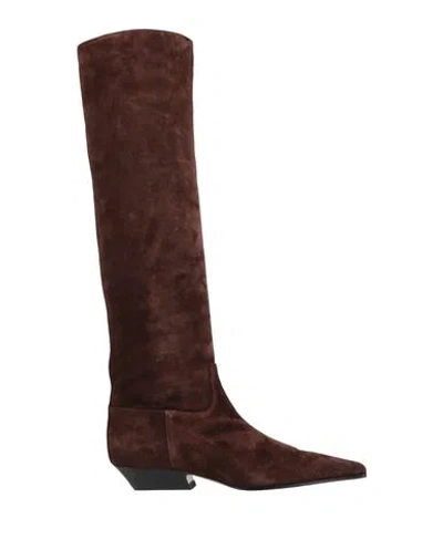 KHAITE KHAITE WOMAN BOOT DARK BROWN SIZE 9 LEATHER