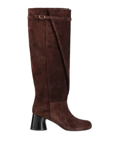 Khaite Woman Boot Dark Brown Size 7.5 Leather