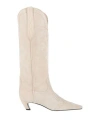 Khaite Woman Boot Light Grey Size 7.5 Leather In Black
