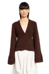 Khaite Scarlet Cashmere Cardigan In Brown