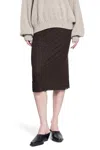 Khaite Odil Wool-blend Midi Skirt In Brown
