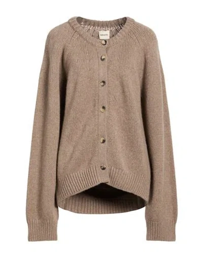 Khaite Woman Cardigan Khaki Size S Cashmere In Brown