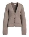 Khaite Woman Cardigan Sand Size L Cashmere In Brown