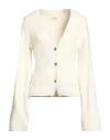 Khaite Woman Cardigan White Size Xs Cashmere In White