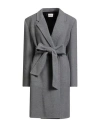 Khaite Annly Belted Wool-felt Coat In Gray