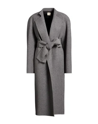 Khaite Woman Coat Grey Size M Wool In Gray