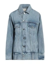 Khaite Woman Denim Outerwear Blue Size L Cotton In Blue